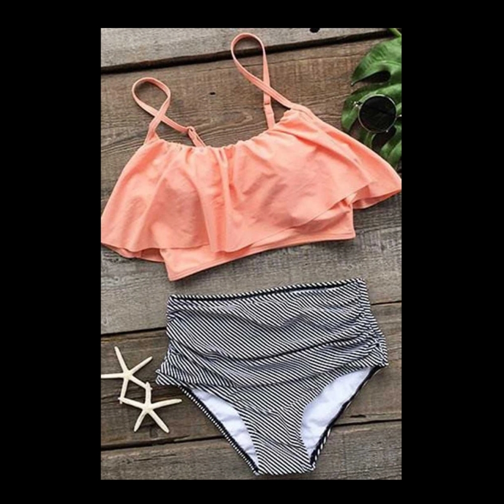 Seaside Gale Falbala High-Waisted Bikini